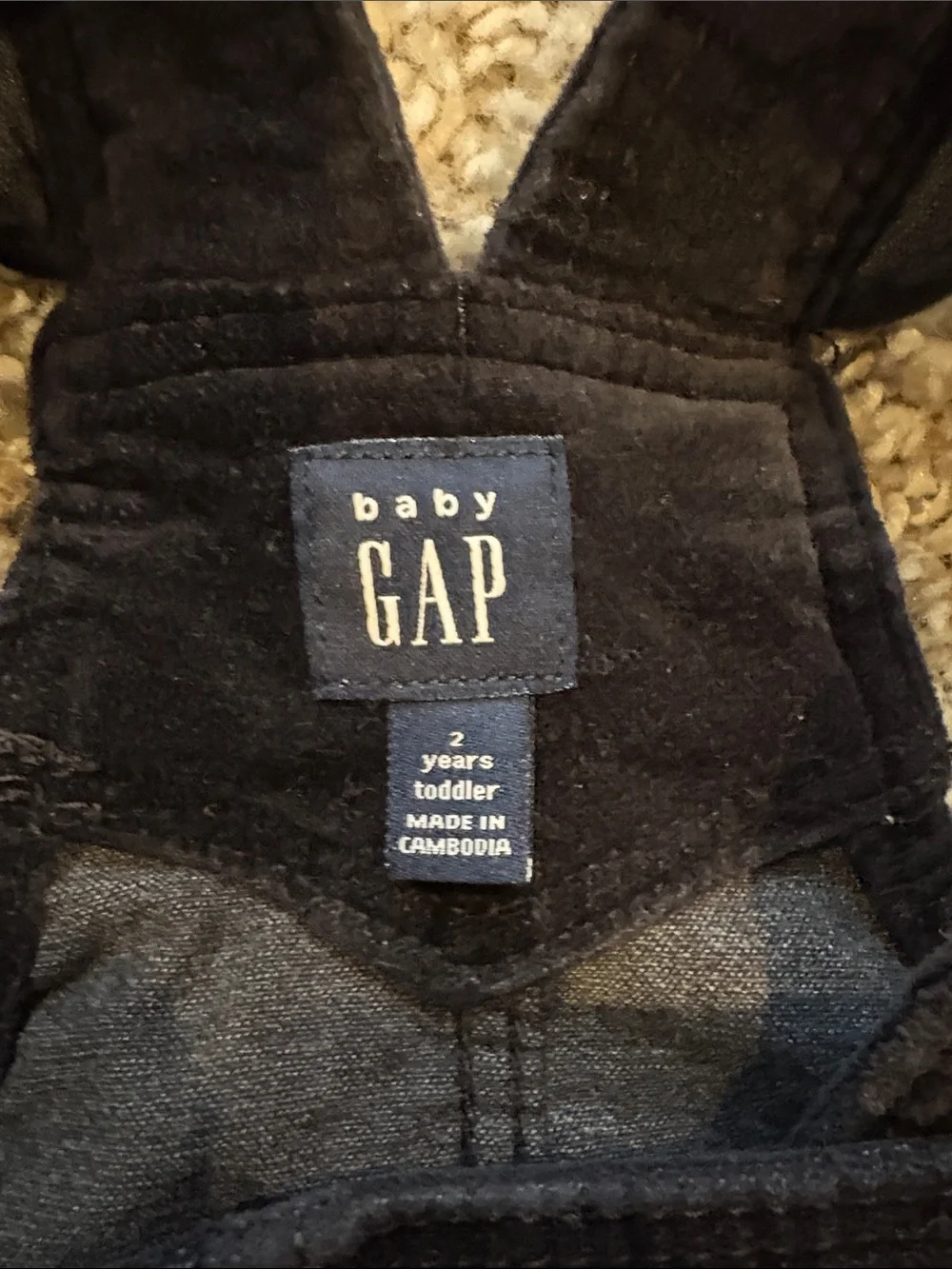 GAP Baby Black Corduroy Overall Dress